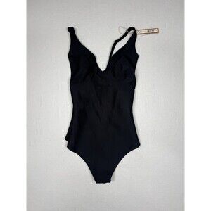 SKIMS Unlined Plunge Thong Bodysuit Onyx Black Size Large NWT